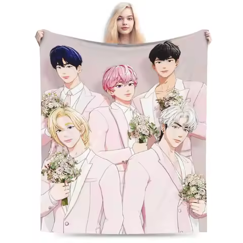 Kpop PLAVE Caligo pt Warm Blanket Children Plush Throw Blanket Funny Couch Chair Flannel Bedspread S