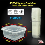 SQ 750 Bekas Segi Empat Kek Choc Cheese Lava Square Disposable Plastic Food Microwavable Container