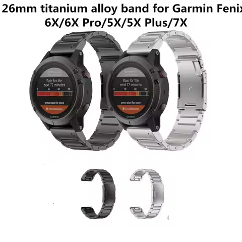 22 26mm Titanium Alloy Band for Garmin Fenix 6X Pro/6X/5X/5X Plus/7X Watchband for Tactix 7/Descent 