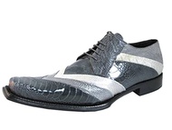 Mauri Men's 44168 Dressy Ostrich Leg Medium Grey Lace up Shoes