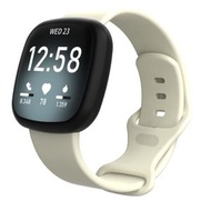 包送貨 -適用於Fitbit Versa 3 / Sense 硅膠錶帶 杏色 S