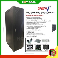 Hotdeal GrowV 18U Heavy Duty 19" Floor Stand Server Rack - with 2 Fan + 2 Tray Server Storage Rak Se