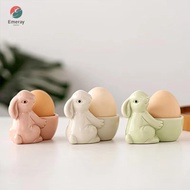 EMERAY Rabbit Egg Cup, Ceramic Creative Ceramic Egg Cup, Creative Egg Organizer Egg Stand Kitchen Ut