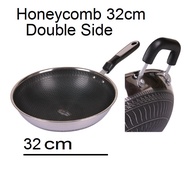 Honeycomb Double-Sided Induction Wok 32cm Premium Honeycomb Wok