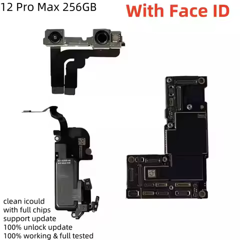 Fully Tested Authentic Motherboard For iPhone 12 Pro Max 128g/256g Unlocked Mainboard With Face ID C
