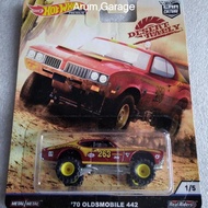 Hot Wheels Premium 70 Oldsmobile 442. Card Car Culture Desert Rally Series. Full Iron Body and Chass