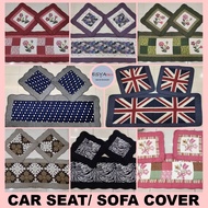 ESYADECO 3Pcs Patchwork Baldu Car Seat Cover Alas Seat Kereta Sofa Cover Alas sofa Anti Slip Cotton