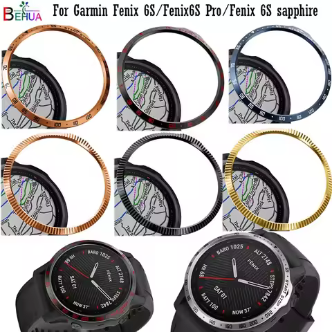 Steel Bezel Ring Styling Case For Garmin Fenix 6S / 6S Pro / Fenix 6S sapphire Smartwatch frame Adhe