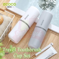 SyokSyok ECOCO Travel Toothbrush Cup Set with Toothbrush Holder, Toothpaste Box, Portable Toothbrush