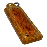LP Koon Gesha Tarkut Thongdeng BE 2530-2534, wrapped with Acrylic casing. LP Khun's Cassock Answerin