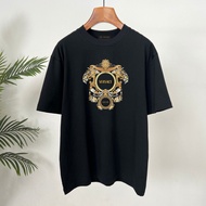 T-shirt lelaki dan wanita Versace/versace, T-shirt bercetak, T-shirt pasangan, baju lengan pendek, T