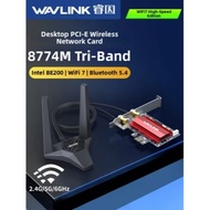 WAVLINK WiFi 7 PCIe Network Card Tri-Band BE200 with Bluetooth 5.4 For WINDOWS ONLY