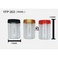 Balang Kosong/ Balang Kuih Plastik Pet Container/ Balang Biskut  YFP303 500ML