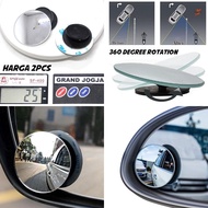 MERAH 69A Blind Spot Mirror 360 Press Red White Convex Blindspot Wide Additional Blind Zone Wide Ang