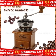 AMUZE Retro Wooden Manual Coffee Grinder Manual Hand Coffee Bean Expresso Coffee Maker Grinder