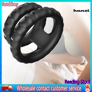 HN^Cock Ring Effective Easy to Clean Silicone Delay Ejaculation Lock Double Ring for Male Masturbators