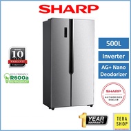 Sharp SJX508MS Side by Side Refrigerator 500L Fridge Peti Sejuk
