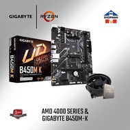 AMD Ryzen 3 / 5 4350G / 4500 / 4600G / 4650G Processor w/ Gigabyte B450M K Motherboard