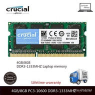 Crucial 4GB 8GB PC3-10600 DDR3 1333Mhz 204pin SODIMM RAM Laptop Memory CL11 1.5v
