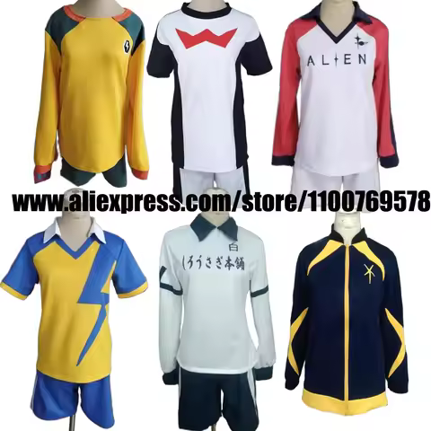 Inazuma Eleven Rachel Naomi Cosplay Costume Blue Ramen School Summer Football Trikot Darren LaChance