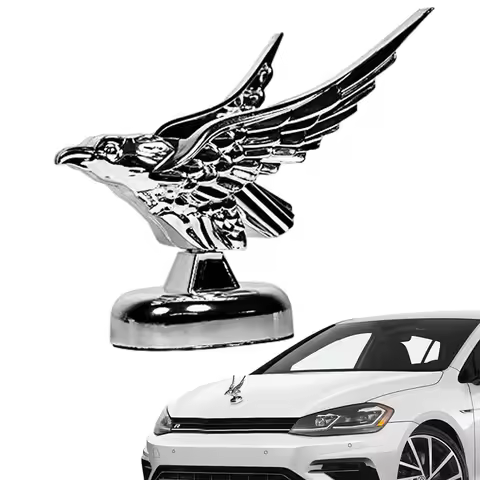 Vintage Car Hood Ornament Eagle Metal Hood Decoration Chrome 3D Eagle Emblem Badge Car Modification 