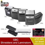 GBC Paper Shredders | GBC Lamination Machines | GBC Oil Sheets | X308 | X312 | Auto50x | Inspire Plu