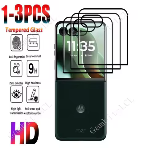 1-3PCS 3D Curved Full Tempered Glass For Motorola Razr 50 Ultra (Razr+ 2024) Razr50 60 Pro 2024 2025