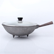 Thick Old Beijing Cast Iron Wok Old-fashioned Cast Iron Wok Three-Claw Iron Wok Old-fashioned Round 