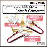 ⭐8mm 2pin⭐ COB / 2835 LED Strip Light LED Strip Joint Connector L Connector Extension Cable Clip