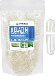 XPRS Nutra Size 00 Empty Capsules - Clear Empty Gelatin Capsules - Capsules Express Empty Pill Capsu