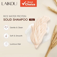 LAIKOU Rice Water & Protein Solid Shampoo Bar - For Soft, Smooth & Lustrous Hair 80g with 94.4% Trip