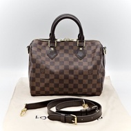 LV Speedy 25 肩帶款 棋盤格 手提包 斜挎包