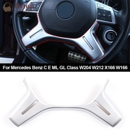 FLYTOP Carbon Fiber Texture Car Interior Steering Wheel Panel Frame Cover Trim For Mercedes Benz C E