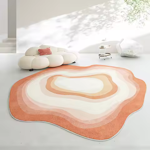 Irregular Plush Lounge Rug Nordic Style Carpets for Living Room Thick Cloakroom Gradient Carpet Ligh