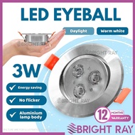 3W Eyeball Downlight Lampu Siling Spotlight Eyeball Ceiling Light Downlight Lampu Led Siling Lampu H