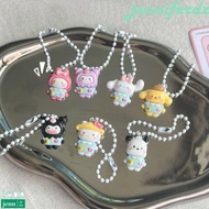 JENNIFERDZ Kuromi Keychain, My Melody Pompom Purin Cinnamoroll Pendant, Mini Pachacco Resin KT Cat Car