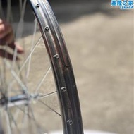 老式自行車26x13/8自行車車圈鋼圈雙層加厚拉桿式煞車車轂配件。