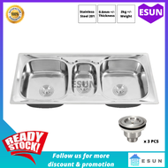 [ THE ONE V7906P SERIES ] Stainless Steel 201 Triple Bowl Kitchen Sink