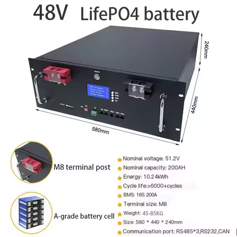 New 48V 100ah LifePO4 battery Built-in BMS 5kWh CAN/RS485 Communication Protocol 48V 200ah 300ah 10k