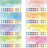400 Pieces Watercolor Reward Punch Cards 3.5 x 2 Inch, Incentive Loyalty Reward Card Behavior Chart 