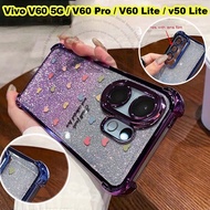 Casing Glitter Vivo V60 V50 Lite V 60 Pro V60 Lite 5G Casing Soft Shockproof Clear Luxury New Design