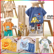 Kids Cotton T-Shirt Shorts Top Pants Set Children Baby Boy Clothes Shirts Baju Budak Bayi Tshirt Kan