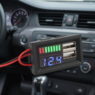 Double USB 5V 2A Car Voltage Meter Display 12V-24V 3S-7S Lithium Battery Capacity Monitor Power Test