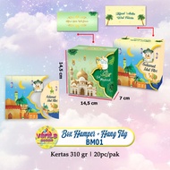 (1Pcs) Hampers Box BM01 + WHOLESALE handtag, cookie box Size 14.5x 7x1.4cm, Eid cake box, parcel box