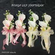 GUBAHAN SIAP BUNGA LILY HANTARAN UNTUK HIASAN DULANG HANTARAN/ LILY FLOWER FOR WEDDING DECORATION/ DIY GUBAHAN HANTARAN