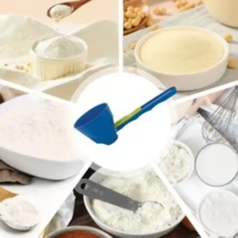 1PC Random Color No-clean Measuring Funnel Creative Protein Powder Sliding Spoon Egg Yolk Separator 