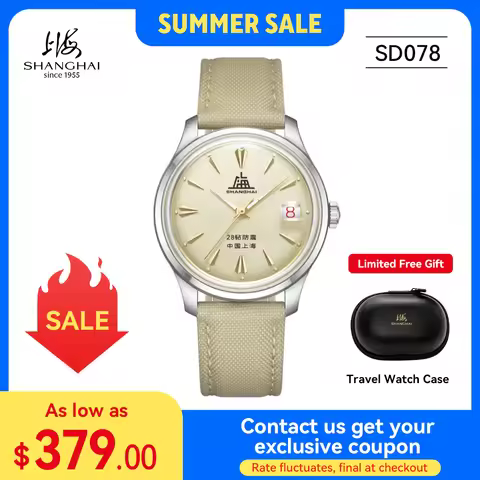 Shanghai Watch 36mm Men's Mechanical Watches Replica A623 Calendar Automatic Wristwatch Ultra-thin S
