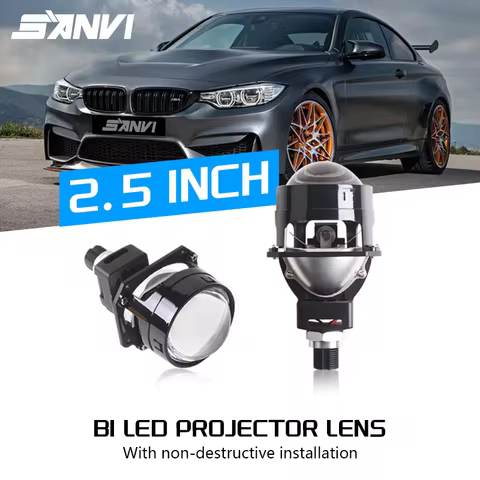 SANVI NEW Dual Chips 2.5 Inch S18 Bi LED Projector Lens with Auto Lamp H1 H4 H7 HB3 HB4 Hella G5 3R 