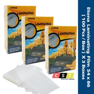 Etona Laminating Film (54mmX86mm) [100pcs/Box] X 3 Boxes