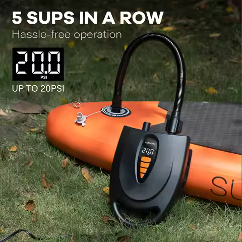 CYCPLUS SUP Pump for Inflatable Boats Kayak 20PSI Dual Stage Corded Stand Up Paddle Board Surfing Bo